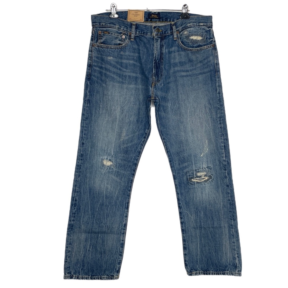 Polo Ralph Lauren Classic Fit Jeans Patchwork Sz 36x32
